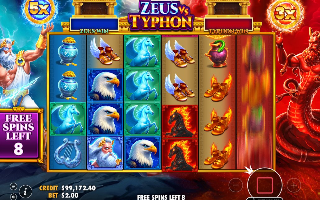 Free Spins screen with the special reel set in play
